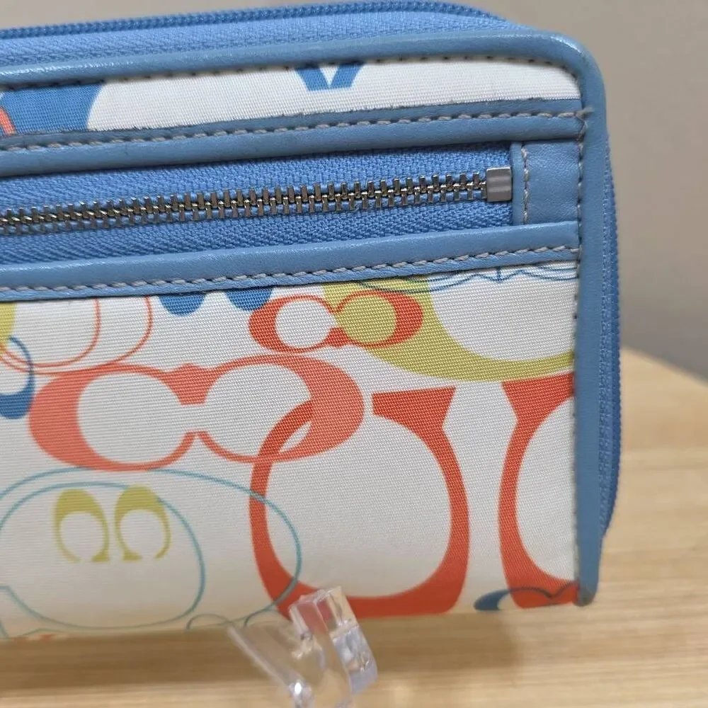 Coach Optic Butterfly Zip Around Wallet
